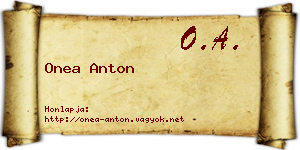 Onea Anton névjegykártya